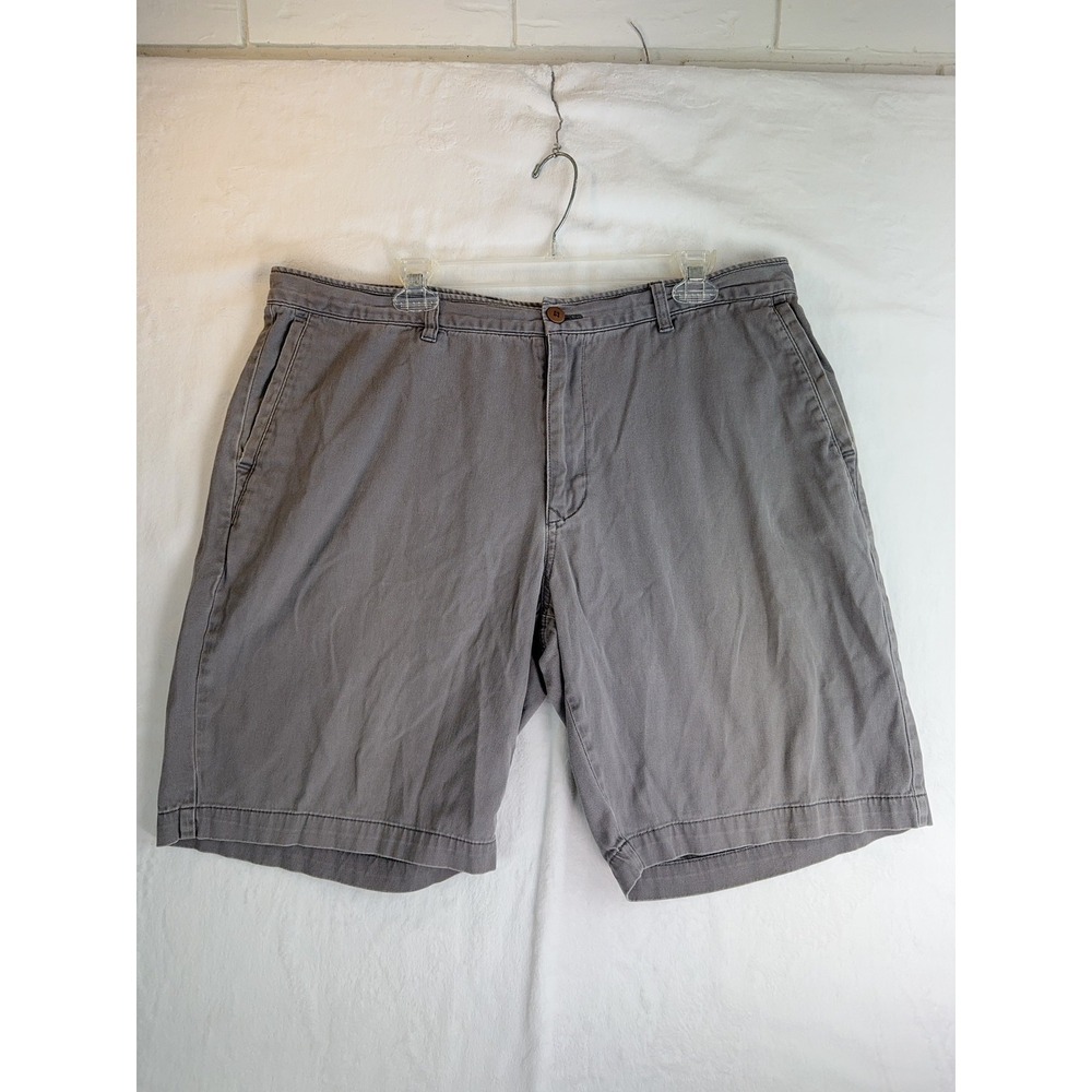 Tommy Bahama Shorts Mens 40 Gray Flat Front Casual Chino Dolphin Logo Summer